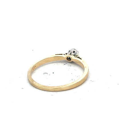 9ct yellow gold diamond solitaire ring with a single sparkling diamond set in a classic band.