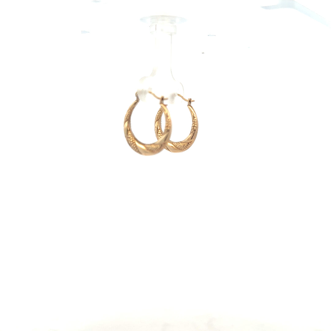 9ct yellow gold earrings weighing 0.8g, featuring simple and elegant design, perfect for everyday wear.