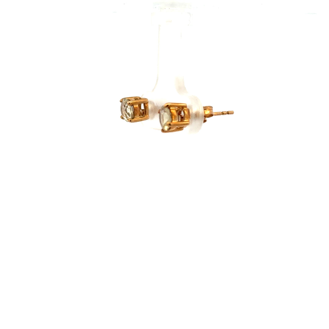 9ct yellow gold earrings weighing 1.2g, unbranded, featuring a simple elegant design, shown in a close-up image.