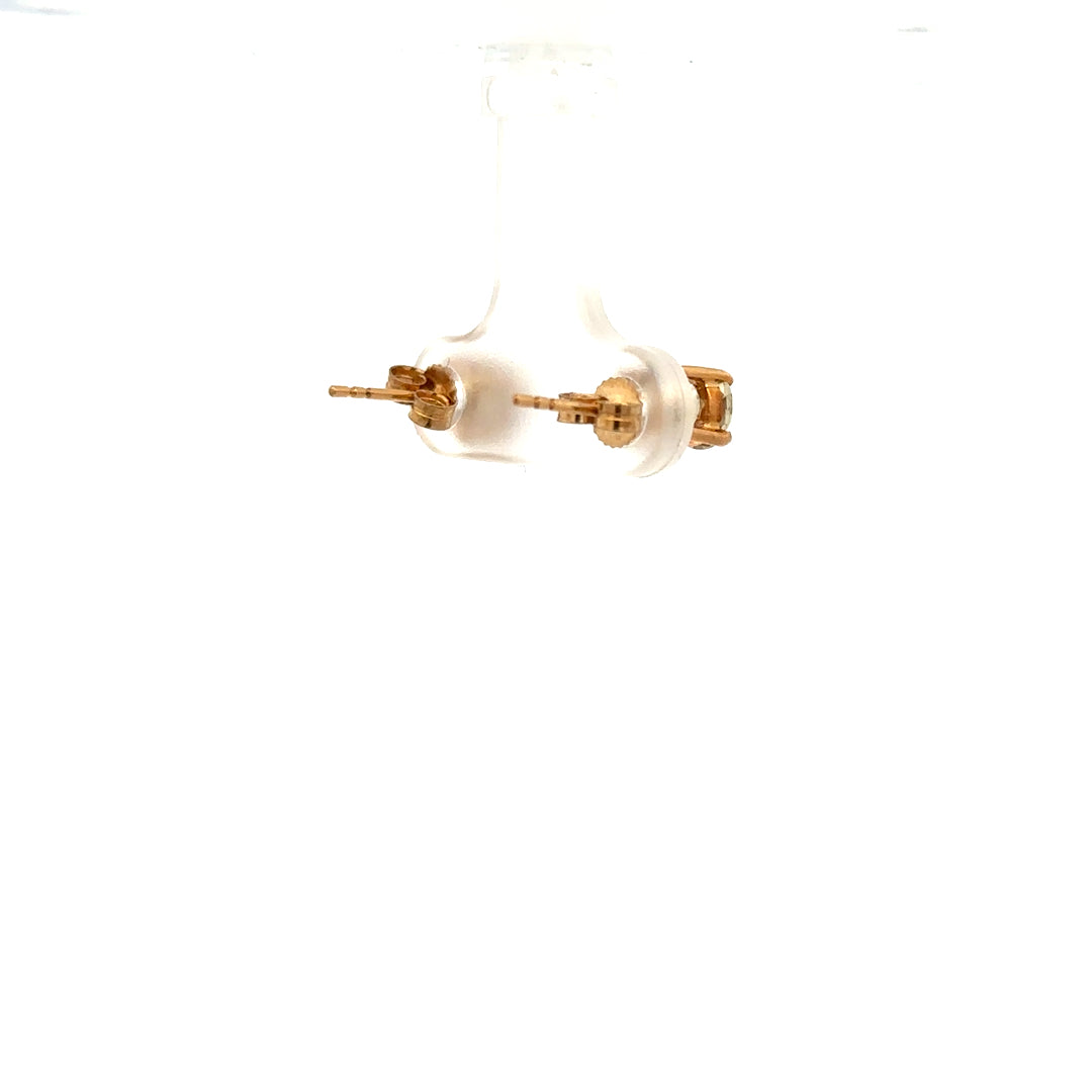 9ct yellow gold earrings, unbranded, lightweight 1.2g, featuring simple elegant design, displayed on a neutral background.