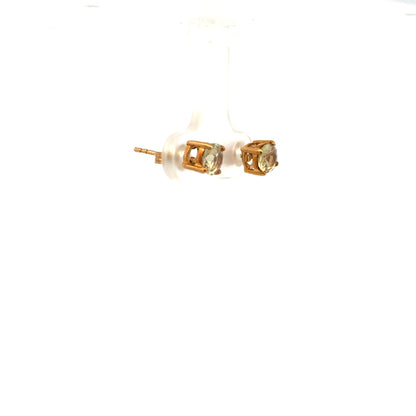 9ct yellow gold earrings weighing 1.2g, unbranded, showing a close-up of the classic gold earring design on a white background.