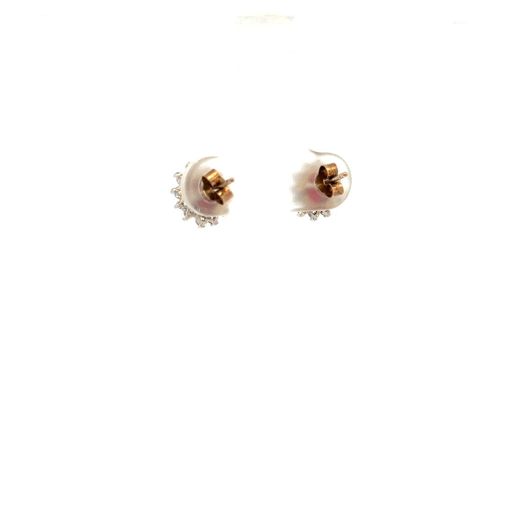 9ct yellow gold earrings weighing 1.2g, unbranded, with a simple elegant design, shown in a close-up image.