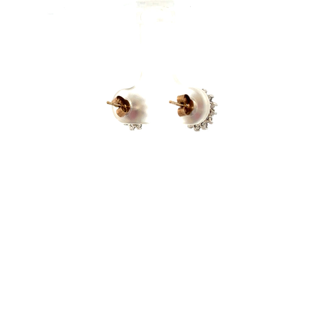 9ct yellow gold earrings weighing 1.2g, unbranded, featuring a simple and elegant design, shown on a plain background.