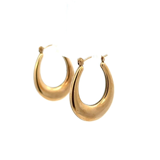 9ct yellow gold earrings weighing 1.8g, featuring classic design and polished finish, shown on a plain background.