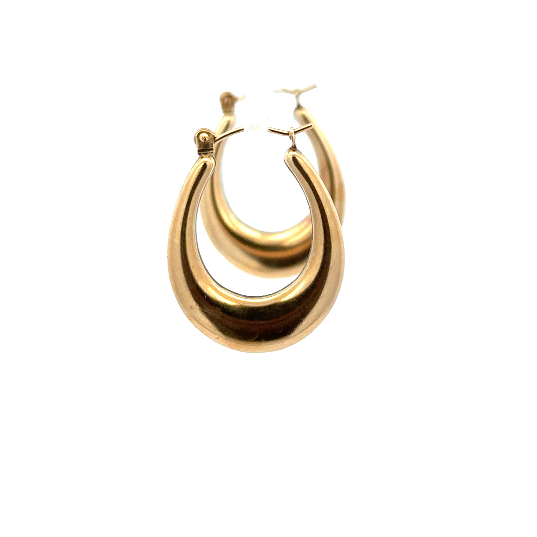 9ct yellow gold earrings with a delicate design, weighing 1.8g, featuring a classic style suitable for everyday wear.