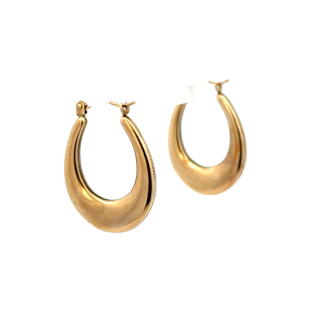 9ct yellow gold earrings weighing 1.8g, featuring a simple and elegant design, ideal for everyday wear.