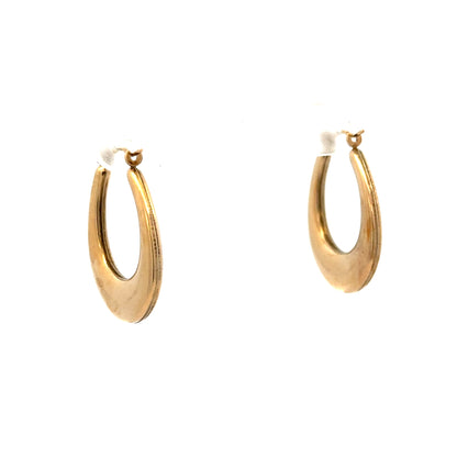 9ct yellow gold earrings weighing 1.8g, unbranded, featuring simple, elegant design with polished finish and secure hooks.