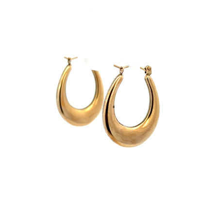 9ct yellow gold earrings weighing 1.8g, unbranded, with a simple and elegant design, shown close-up on a plain background.