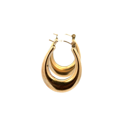 9ct yellow gold earrings weighing 1.8g, shown in a close-up image highlighting their simple, elegant design and polished finish.