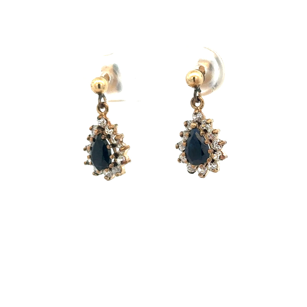 9ct yellow gold earrings with a simple design, weighing 1.8g, showcased in a close-up image.