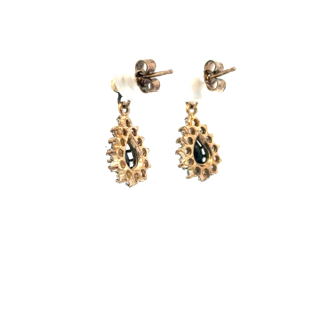 9ct yellow gold earrings weighing 1.8g, unbranded jewelry with a simple, elegant design, shown on a plain background.