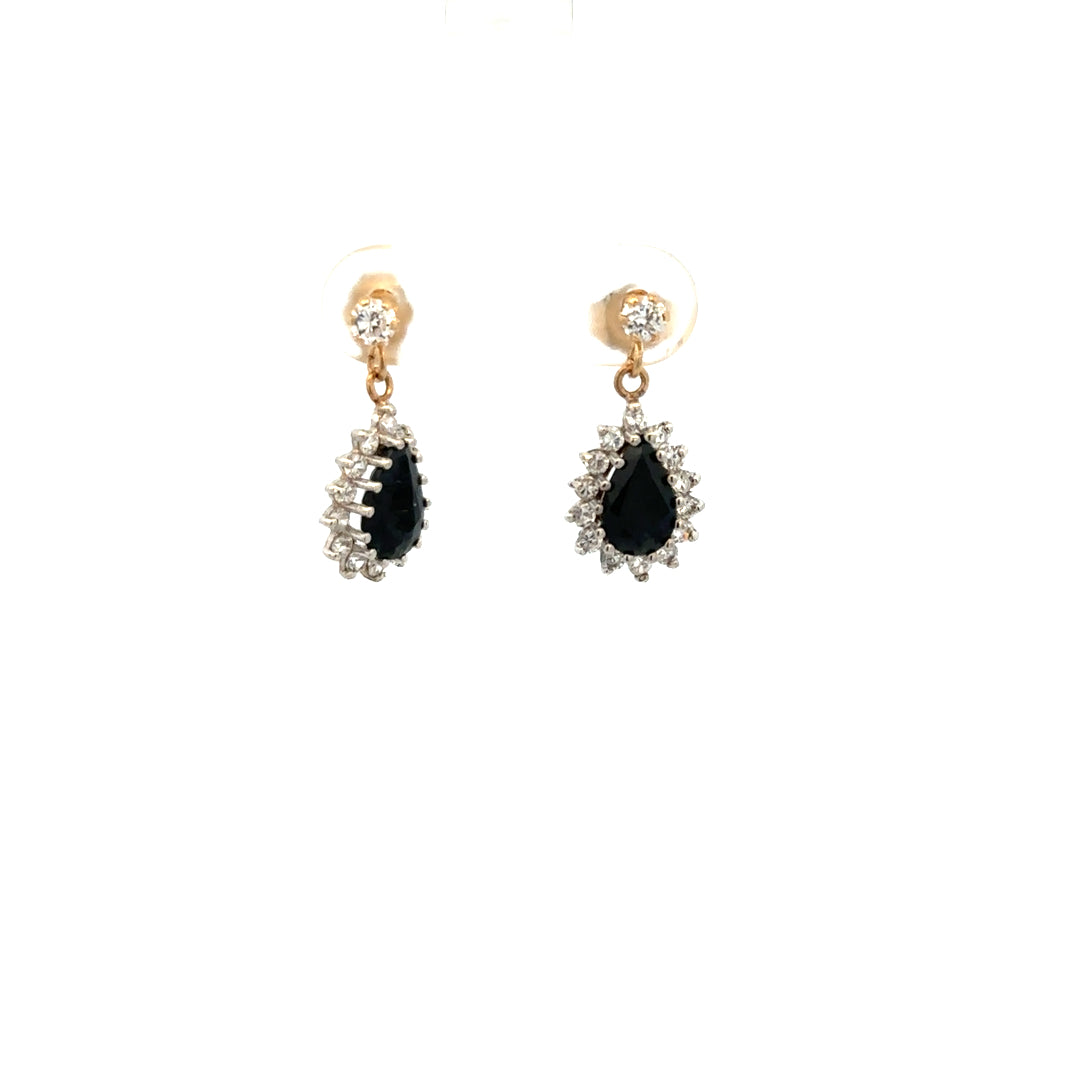 9ct yellow gold earrings weighing 1.9g, unbranded, with a simple elegant design, shown in a close-up image.