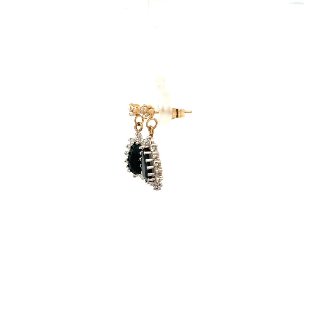 9ct yellow gold earrings weighing 1.9g, featuring a classic design, shown in a close-up image highlighting the jewelry's shine and craftsmanship.