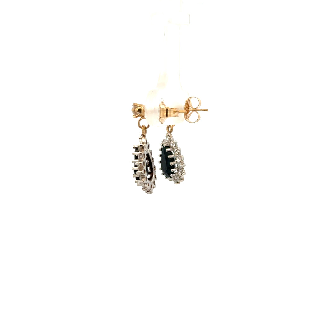 9ct yellow gold earrings weighing 1.9g, unbranded, showcasing elegant jewelry design in a close-up image.