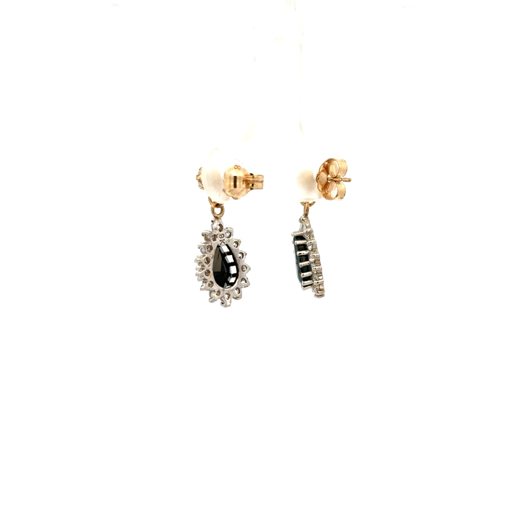 Pair of 9ct yellow gold earrings weighing 1.9g, unbranded, with a simple and elegant design, shown on a plain background.