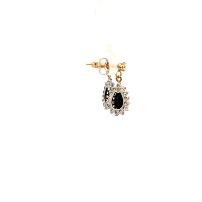 9ct yellow gold earrings weighing 1.9g, featuring simple and elegant design, unbranded jewelry image showcasing the earrings.