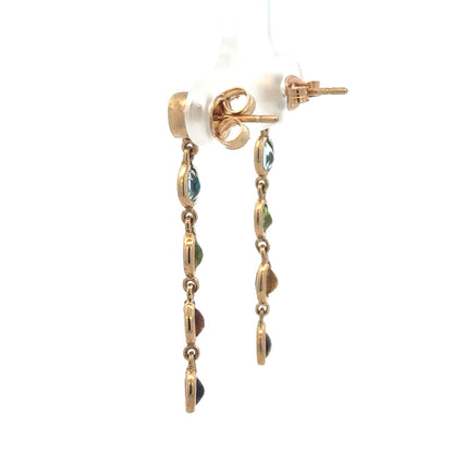 9ct yellow gold earrings weighing 2.1g, featuring a simple and elegant design, shown in a close-up image.