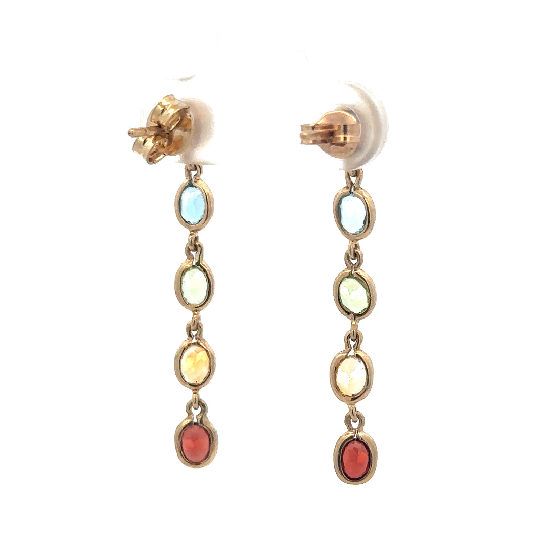9ct yellow gold earrings weighing 2.1g, featuring a classic design, shown on a neutral background.
