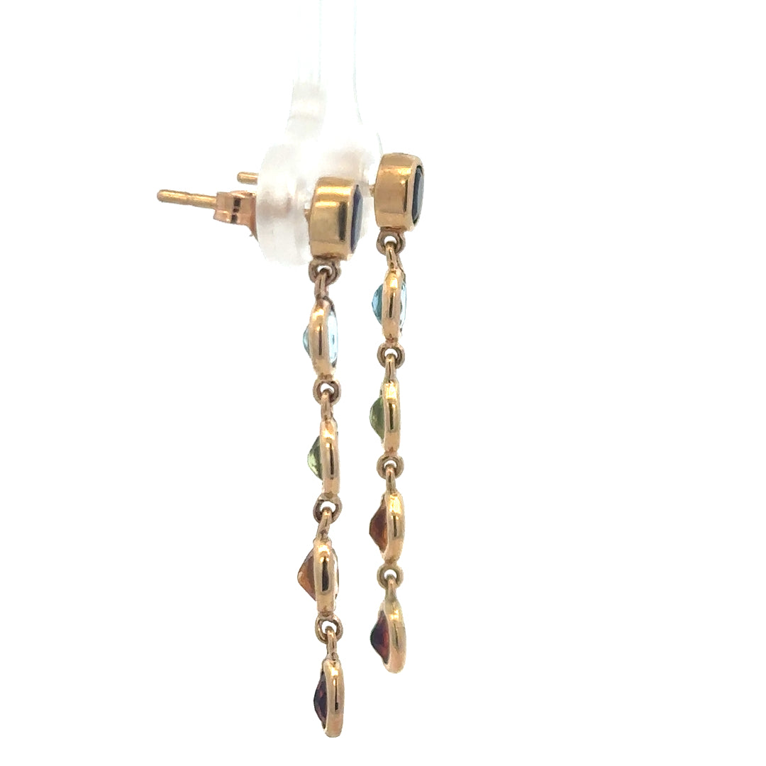 9ct yellow gold earrings weighing 2.1g, featuring a classic design, displayed against a neutral background.