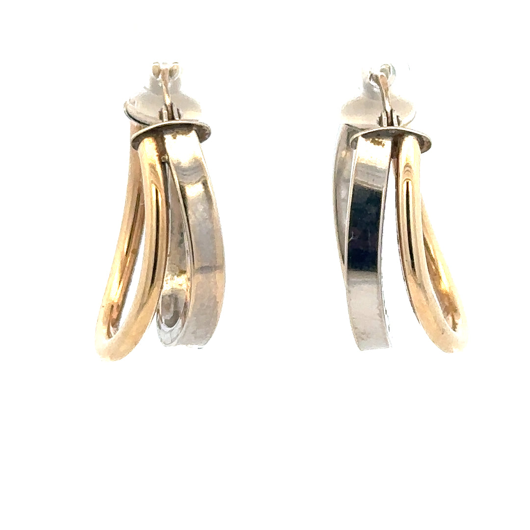 9ct yellow gold earrings weighing 2.3g with a classic design, featuring a polished finish and secure clasp.