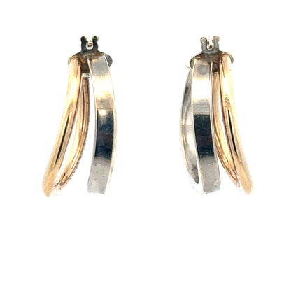 9ct yellow gold earrings weighing 2.3g, featuring a simple elegant design, displayed on a plain background.