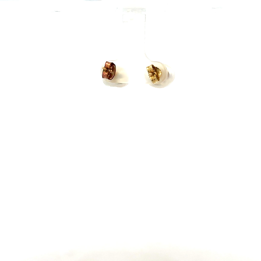 9ct yellow gold earrings weighing 2.6g, featuring a classic design, displayed on a plain background.