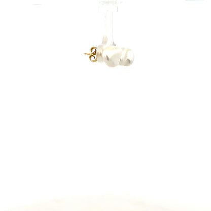 9ct yellow gold earrings weighing 2.6g, featuring a classic design, displayed on a clean background with subtle reflections.