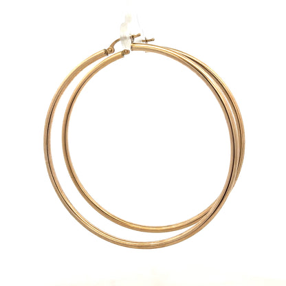 9ct yellow gold earrings weighing 3.4g, featuring a classic design, shown from a front view with a shiny finish.