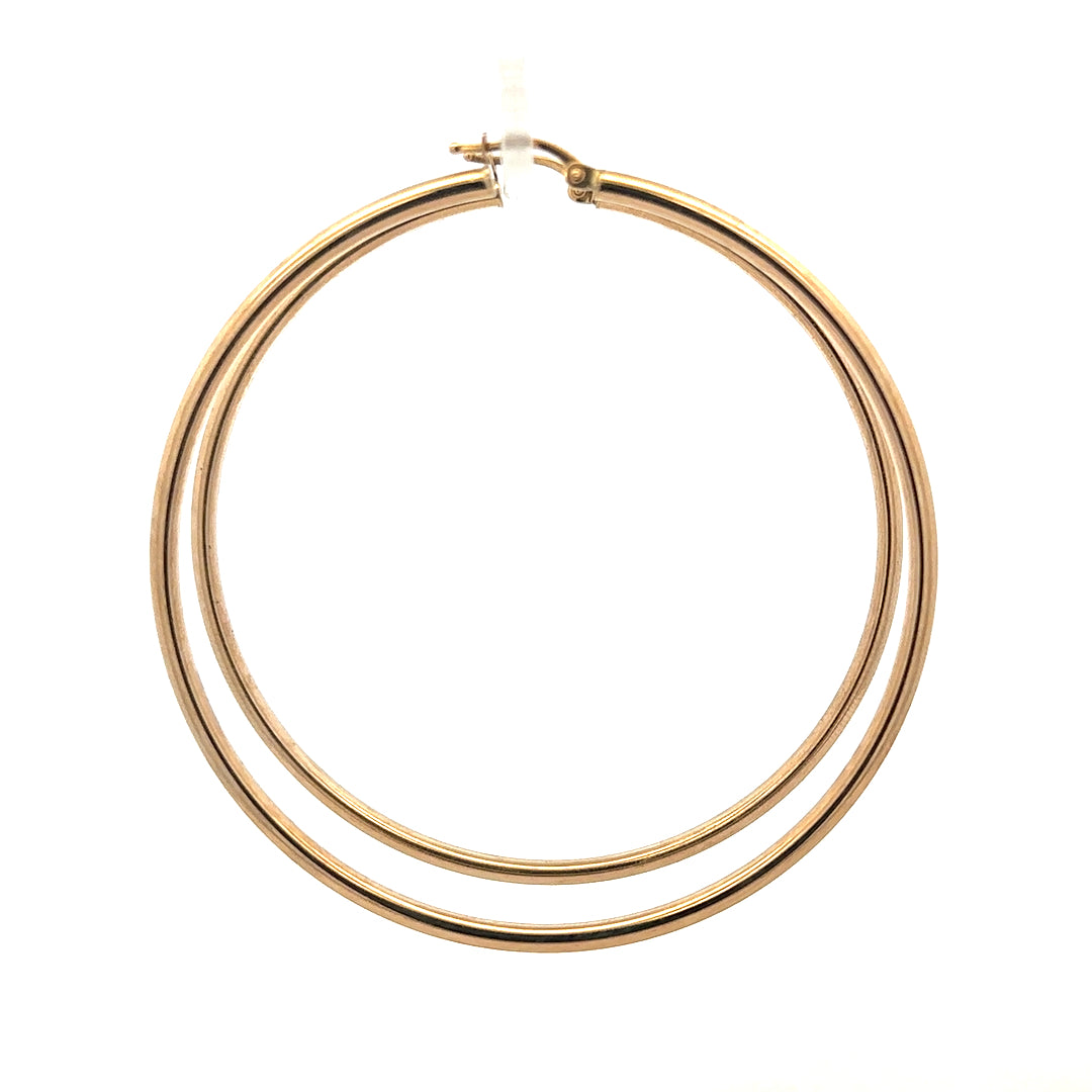 9ct yellow gold earrings weighing 3.4g, featuring a classic design, displayed against a neutral background.