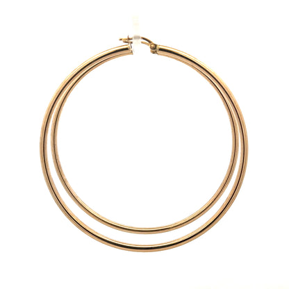 9ct yellow gold earrings weighing 3.4g, featuring a classic design, displayed against a neutral background.