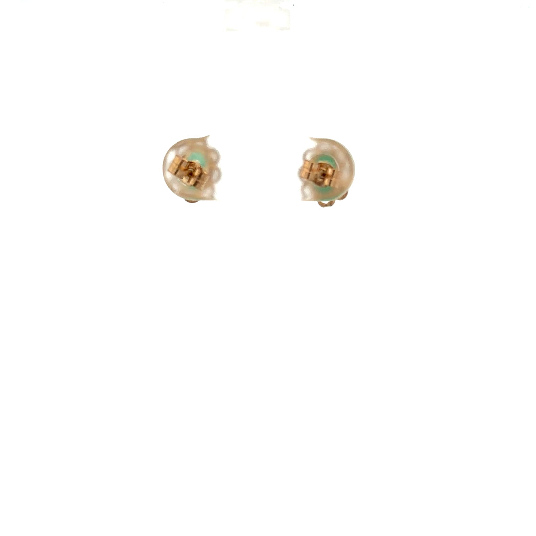 9ct yellow gold emerald earrings with a delicate design, weighing 0.9g, featuring vibrant green emerald stones.