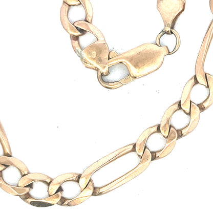 9ct yellow gold Figaro bracelet weighing 11.9g, unbranded, with detailed chain links visible in the image.
