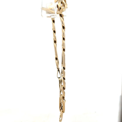 9ct yellow gold Figaro bracelet with a 20.1g weight, showcasing a classic chain design and polished finish.