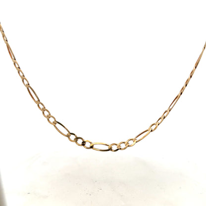 9ct yellow gold Figaro chain with a polished finish, weighing 12.7g, displayed on a plain background.