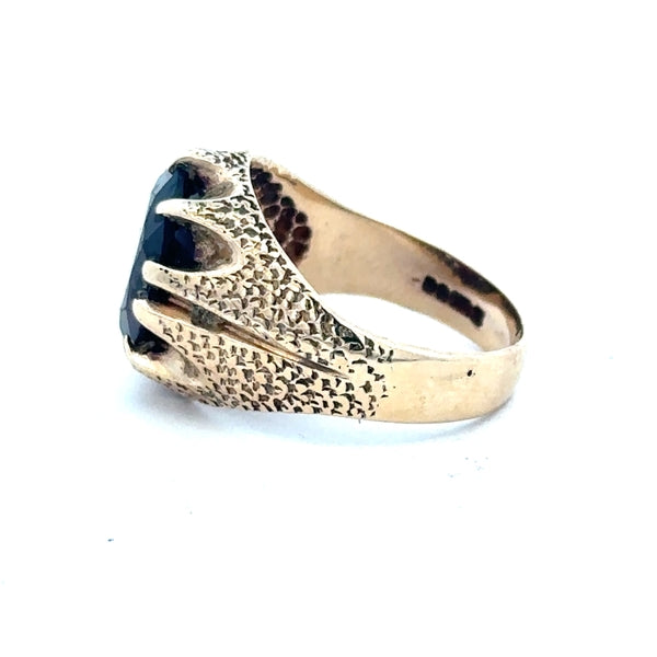 9ct yellow gold garnet ring in size N1/2, showcasing a vibrant garnet gemstone set in a simple gold band.