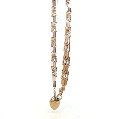 9ct yellow gold gate bracelet weighing 5.8g, featuring a classic link design, unbranded jewelry accessory.