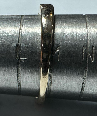 9ct yellow gold half-caret diamond ring in size M, featuring a sparkling diamond set in a sleek gold band.