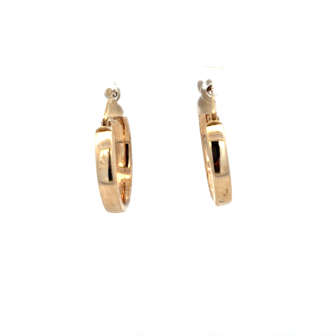 9ct yellow gold hoop earrings, lightweight 1.1g, with a classic circular design, unbranded jewelry accessory.