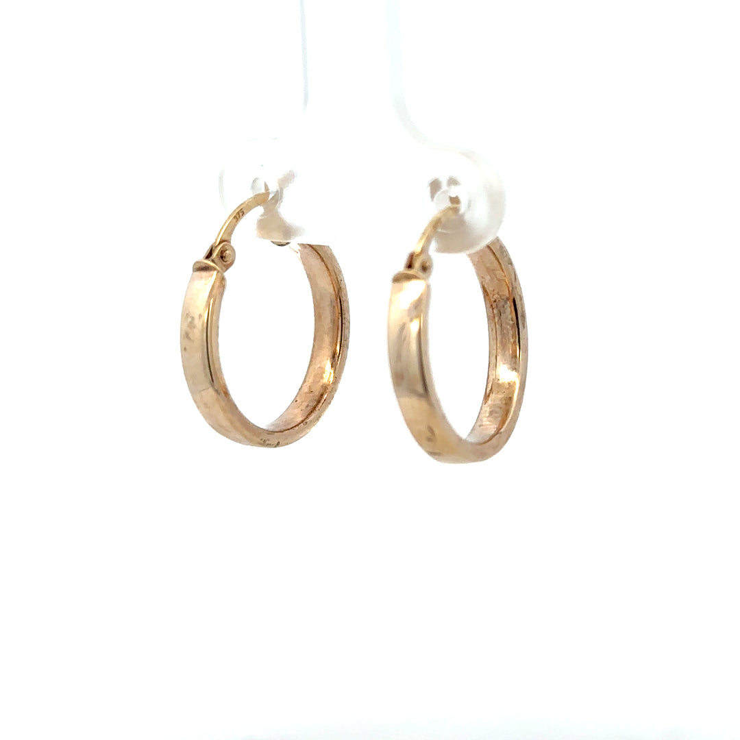9ct yellow gold hoop earrings, lightweight 1.1g, classic round design, unbranded jewelry for everyday wear