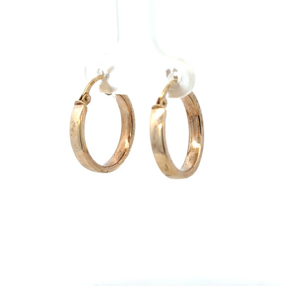 9ct yellow gold hoop earrings, lightweight 1.1g, classic round design, unbranded jewelry for everyday wear