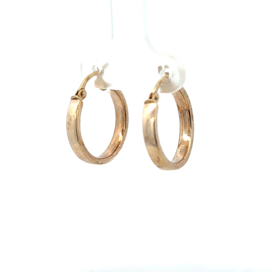 9ct yellow gold hoop earrings, lightweight 1.1g, classic round design, unbranded jewelry for everyday wear