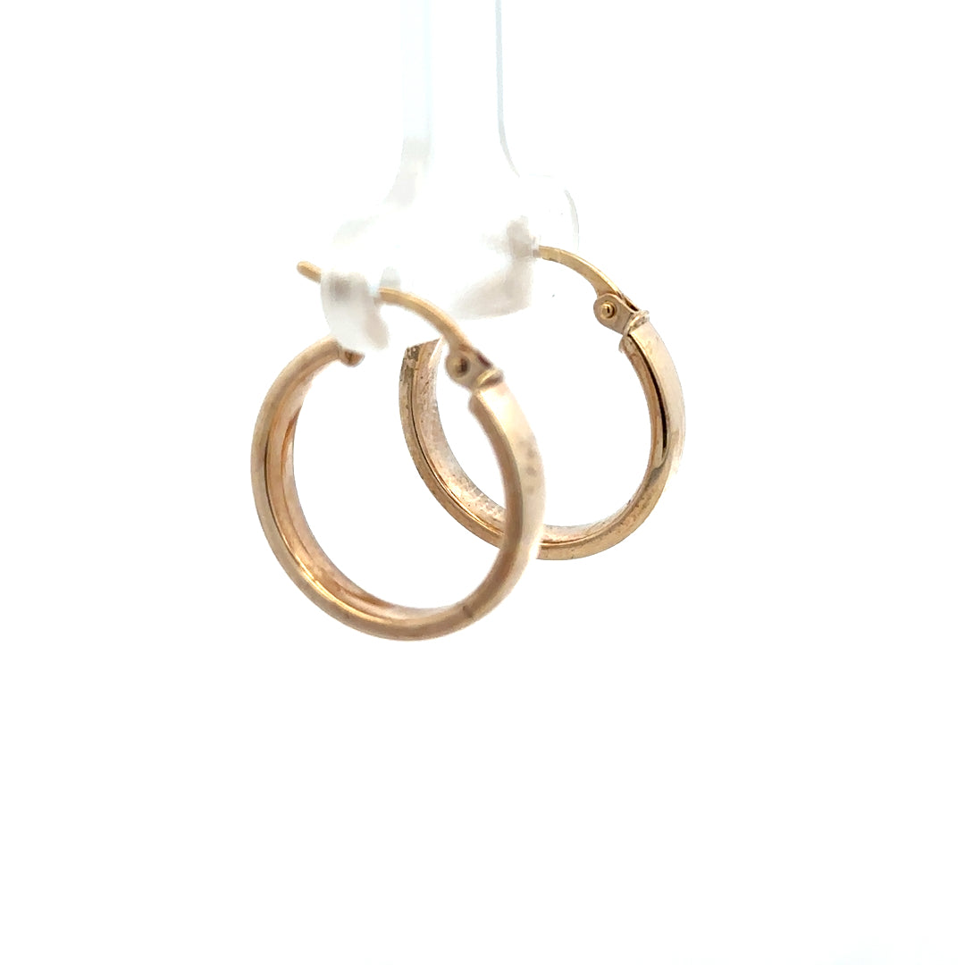 9ct yellow gold hoop earrings, lightweight 1.1g, classic round design, unbranded jewelry for everyday wear