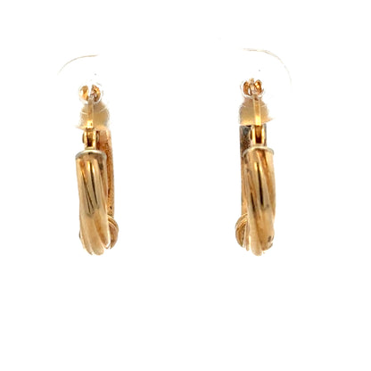 9ct yellow gold hoop earrings weighing 1.5g, unbranded, with a classic circular design and smooth polished finish.