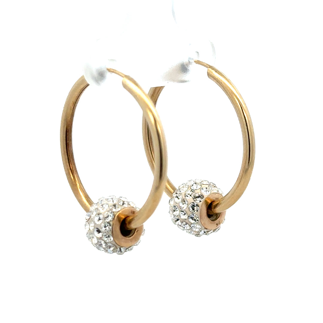 9ct yellow gold hoop earrings, lightweight 2.2g with a classic circular design, suitable for everyday wear.