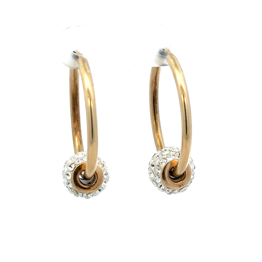 9ct yellow gold hoop earrings, lightweight 2.2g, classic round design, unbranded jewelry for everyday wear