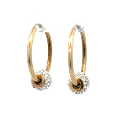 9ct yellow gold hoop earrings weighing 2.2g, shown with a simple, classic design and polished finish.