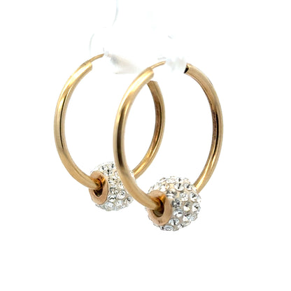 Pair of 9ct yellow gold hoop earrings weighing 2.2g, with a classic circular design and polished finish.