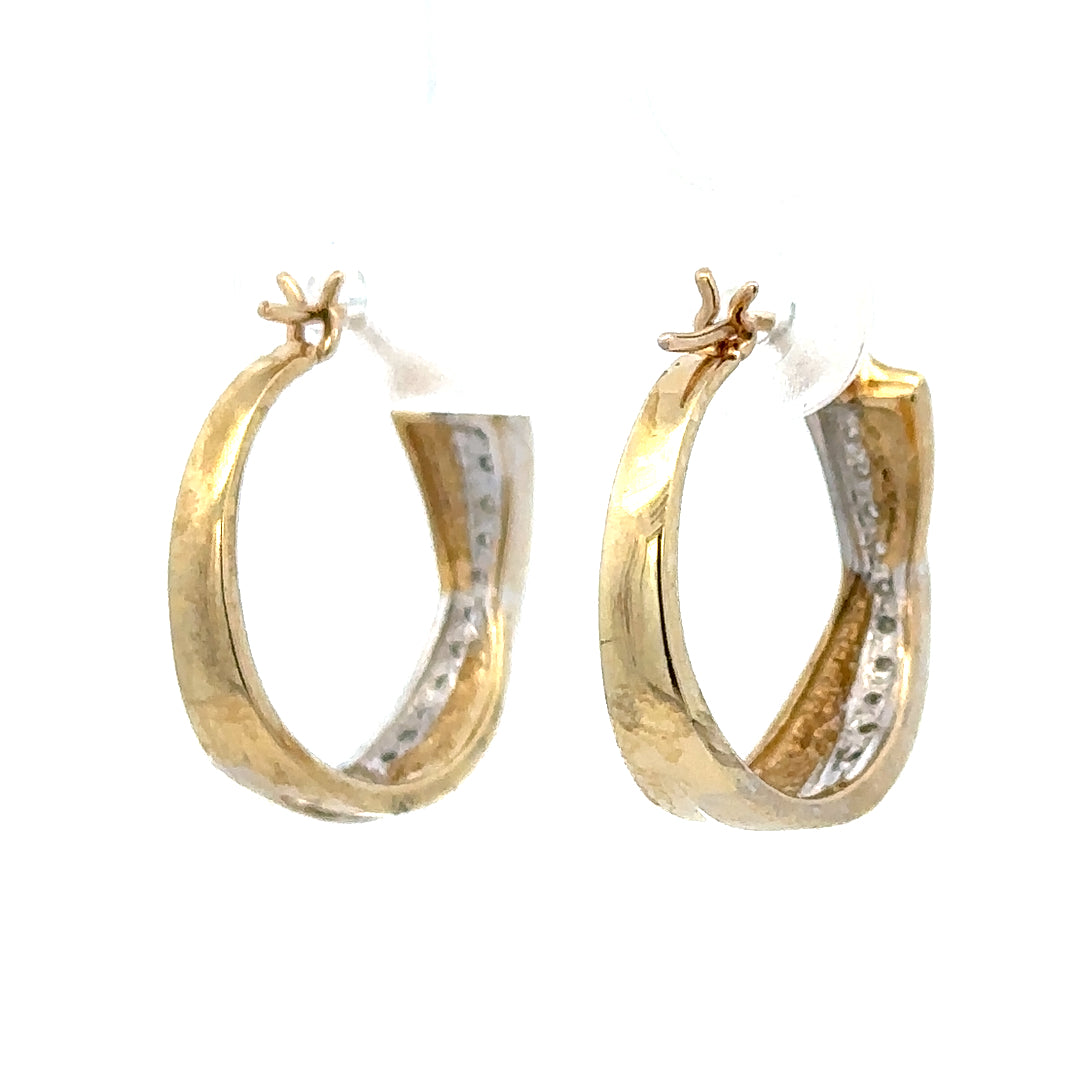 9ct yellow gold hoop earrings weighing 3.5g, with smooth circular design and polished finish, unbranded jewelry accessory.