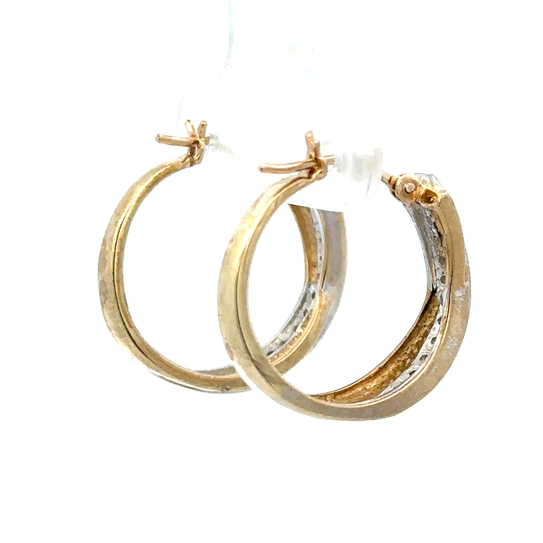 9ct yellow gold hoop earrings with a polished finish, lightweight 3.5g, stylish jewelry for everyday wear