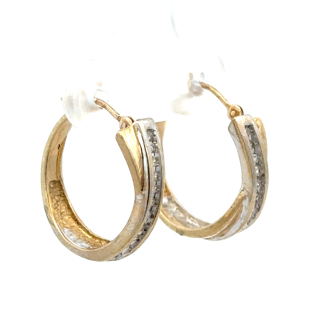 9ct yellow gold hoop earrings, 3.5g, unbranded, featuring classic round design with a polished finish.